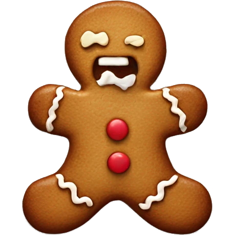 Half eaten gingerbread man emoji