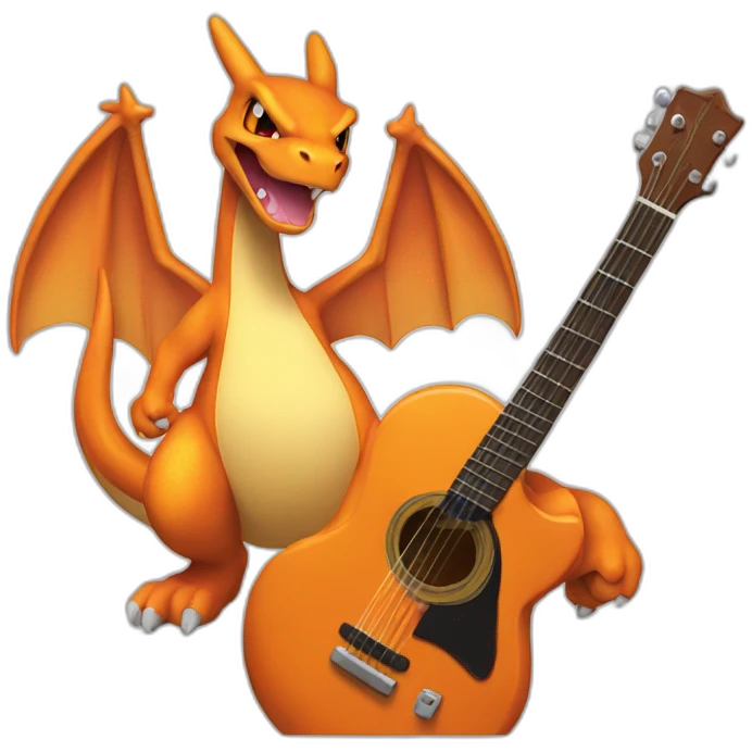 Charizard playing guitar emoji