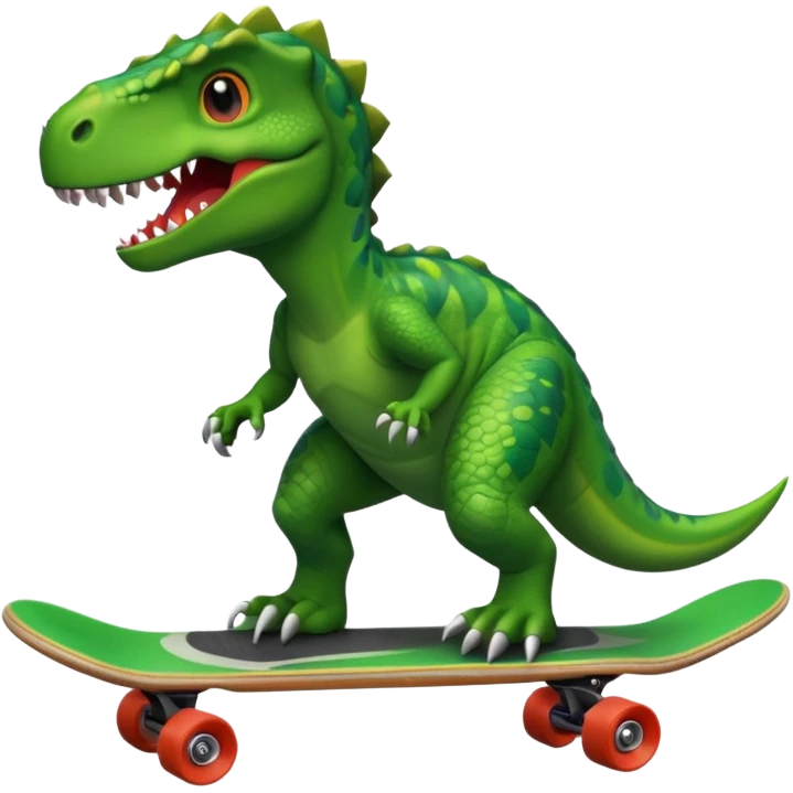 Dinosaur on a skateboard emoji