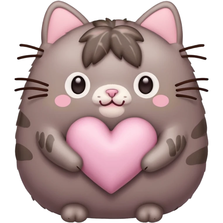 pusheen heart Pink cute emoji