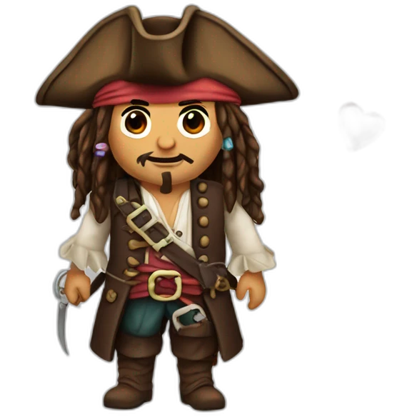 jack sparrow qui fait un coeur emoji