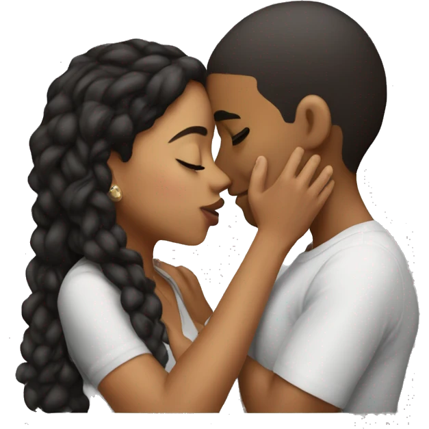 Lightskin boy kissing Latina girl emoji