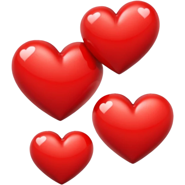 two hearts of different sizes next to each other emoji