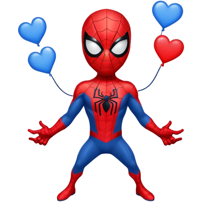 Spiderman with hearts emoji