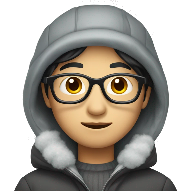 asian in winter clothes emoji