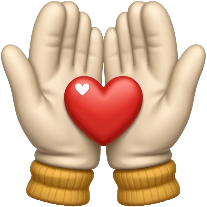 руки в варежках в виде сердца  emoji