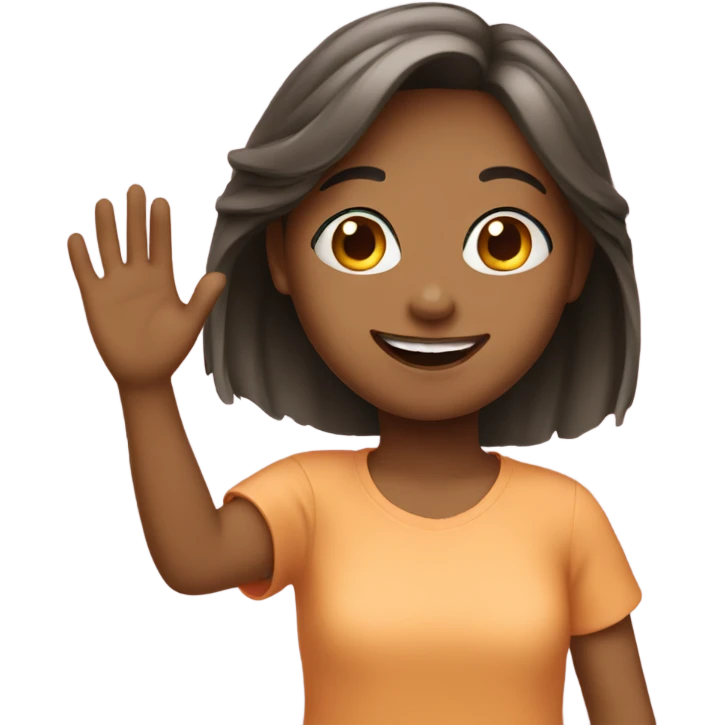 Girl waving emoji