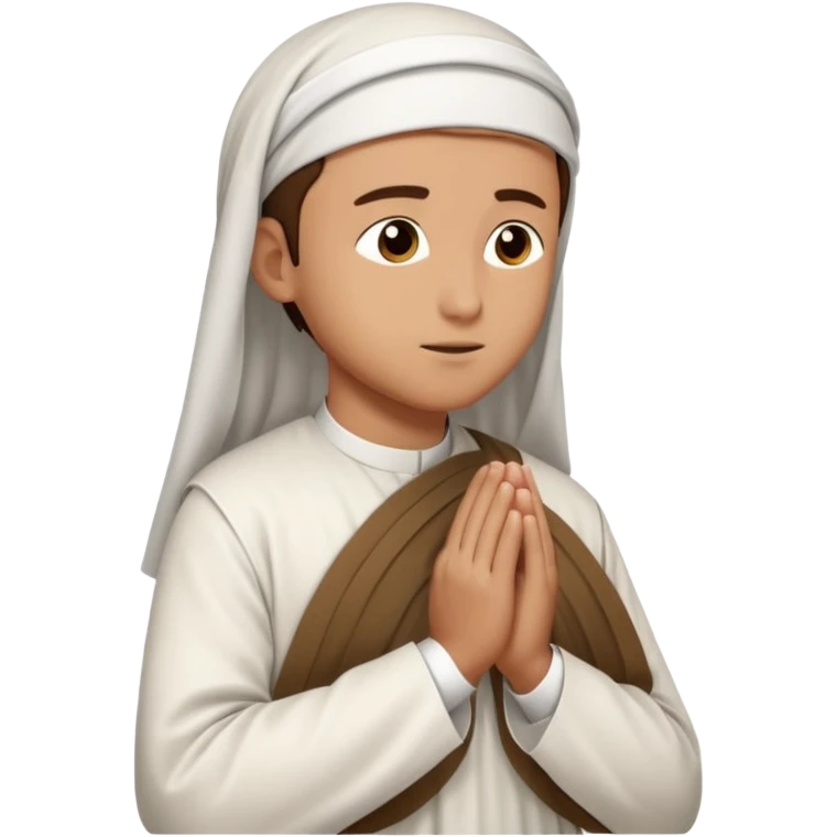 Make a person praying in Islam religion make it face sideways emoji