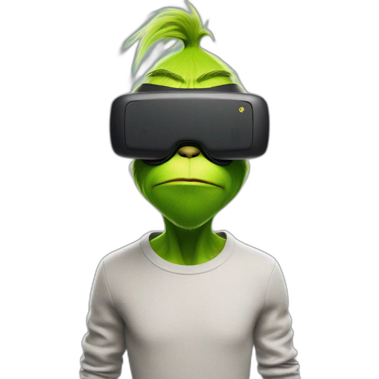 Grinch in vr headset full body emoji