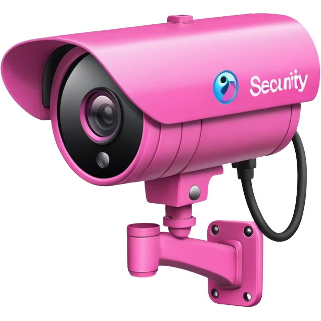 Security Camera pink with graffity emoji
