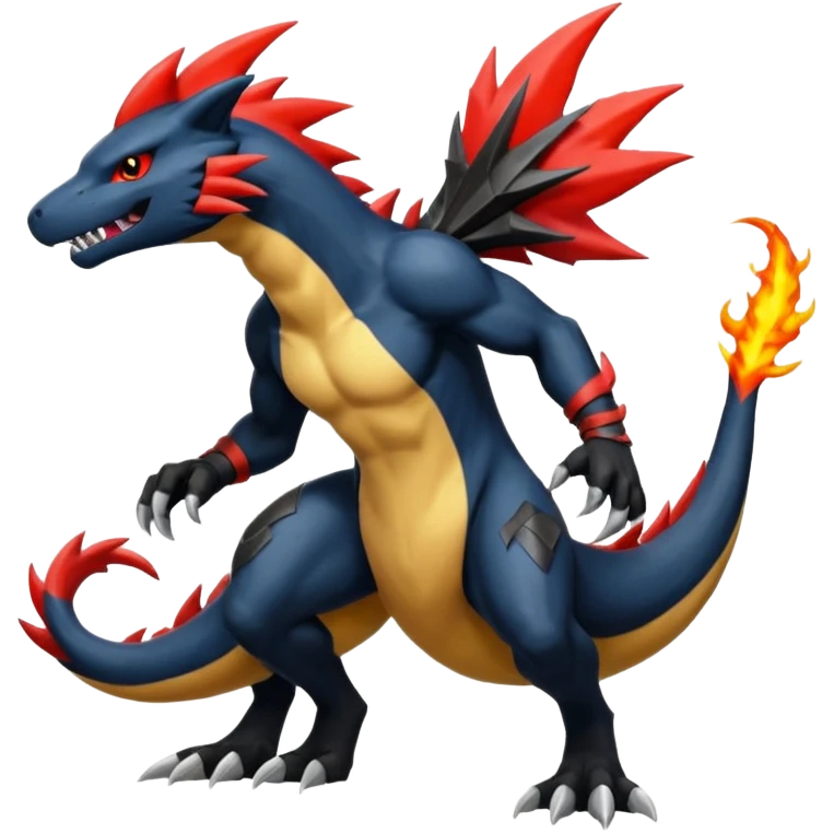 Salandit-Garchomp-Luxray-Zangoose-Fusion (full body) emoji