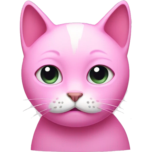 sad cat in pink  emoji