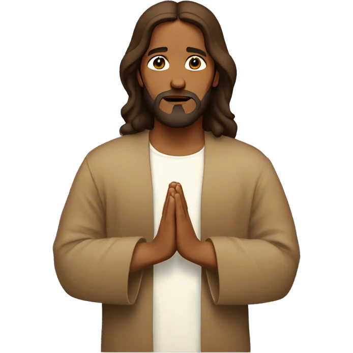Brown Jesus praying emoji