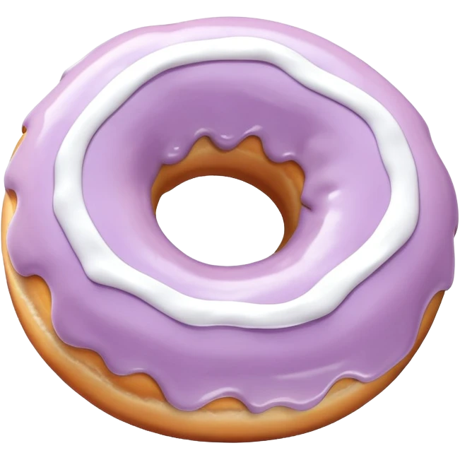The donut is pale purple with white icing emoji