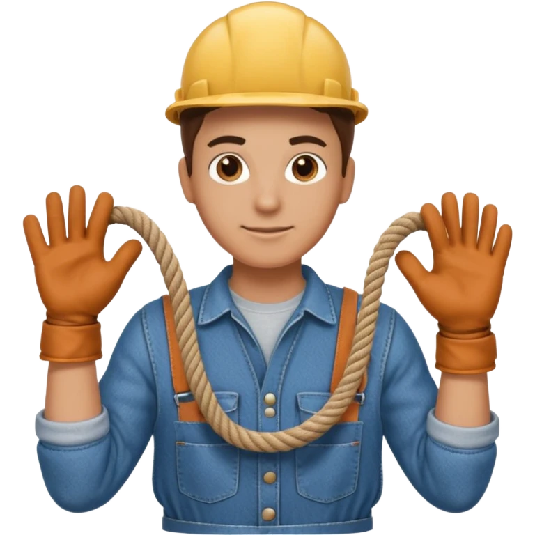 can you make a generic emoji of an individual (who works on a dock, but do not generate the dock itself) holding a rope neatly coiled in their hands? emoji