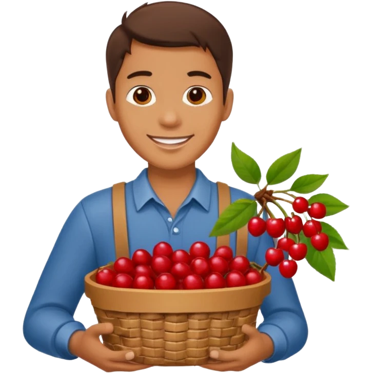 simple emoji of a guy delivering cherries emoji