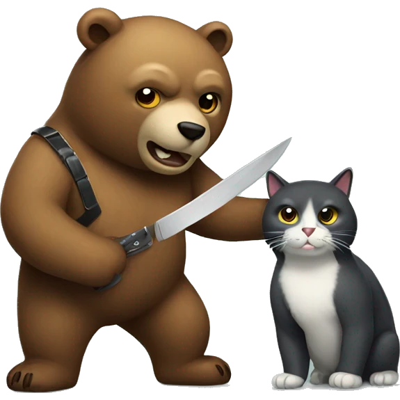bear with knife and cat emoji