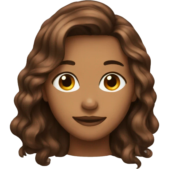 Brown skin long brown hair emoji emoji