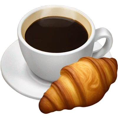 Chocolate croissant and a cup of coffee emoji
