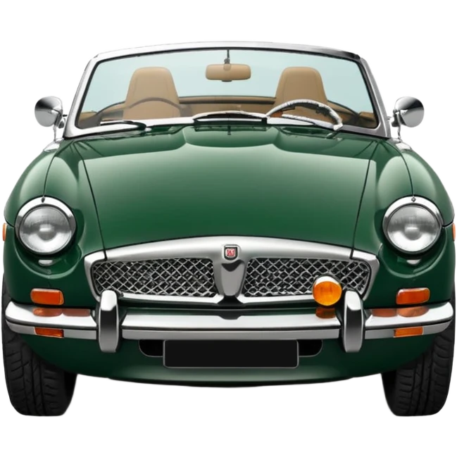 1977 Mgb roadster British racing green chrome bumper buiscit interior emoji