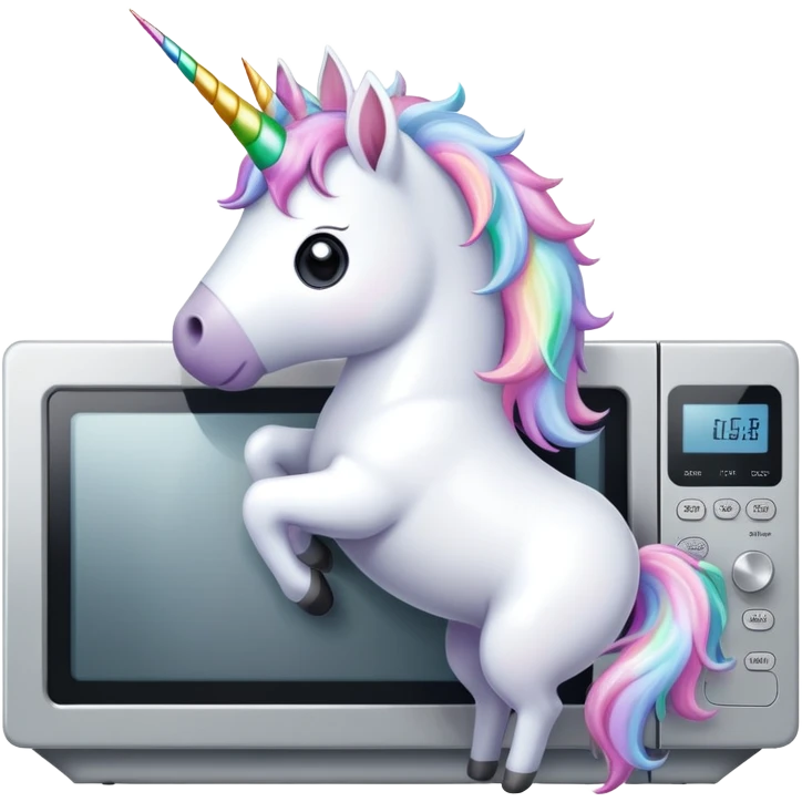 a unicorn sitting on top of a microwave  emoji