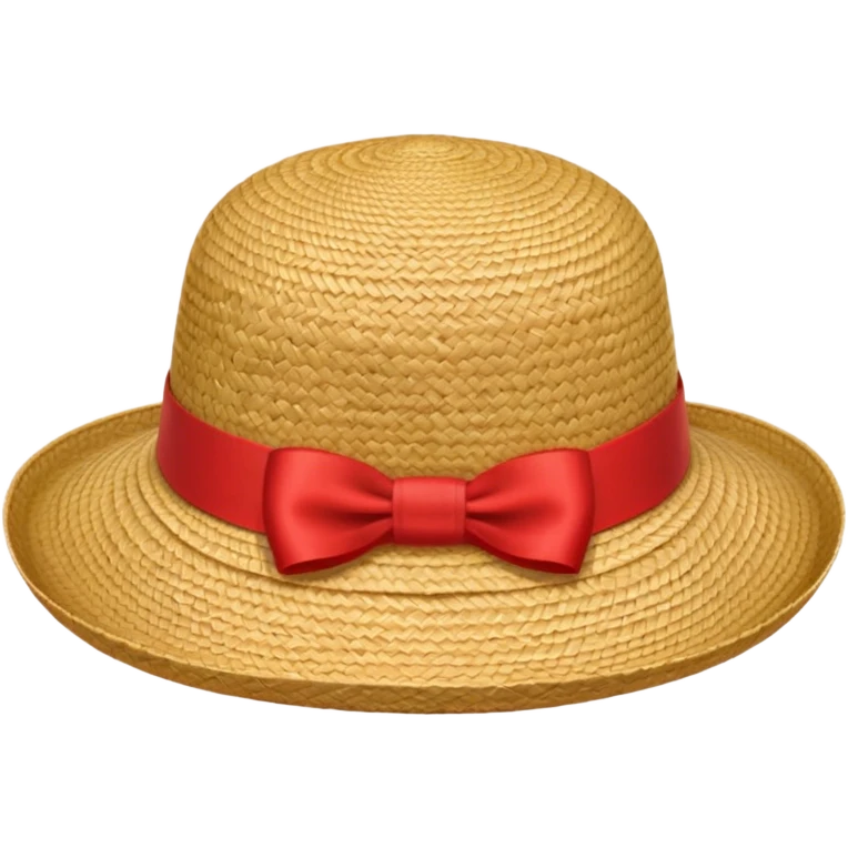 Straw hat with red ribbon emoji