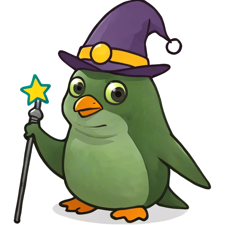 Penguin wizard emoji