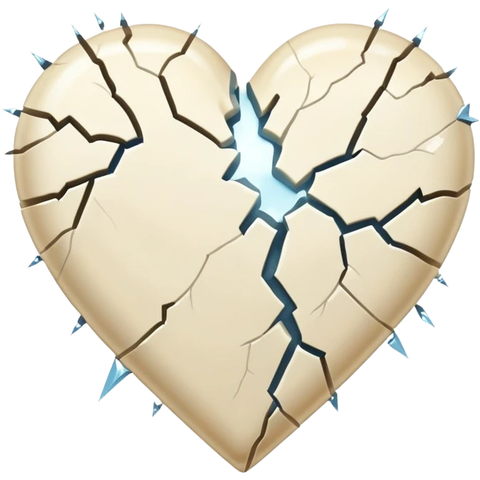 cream broken heart with sparkles  emoji