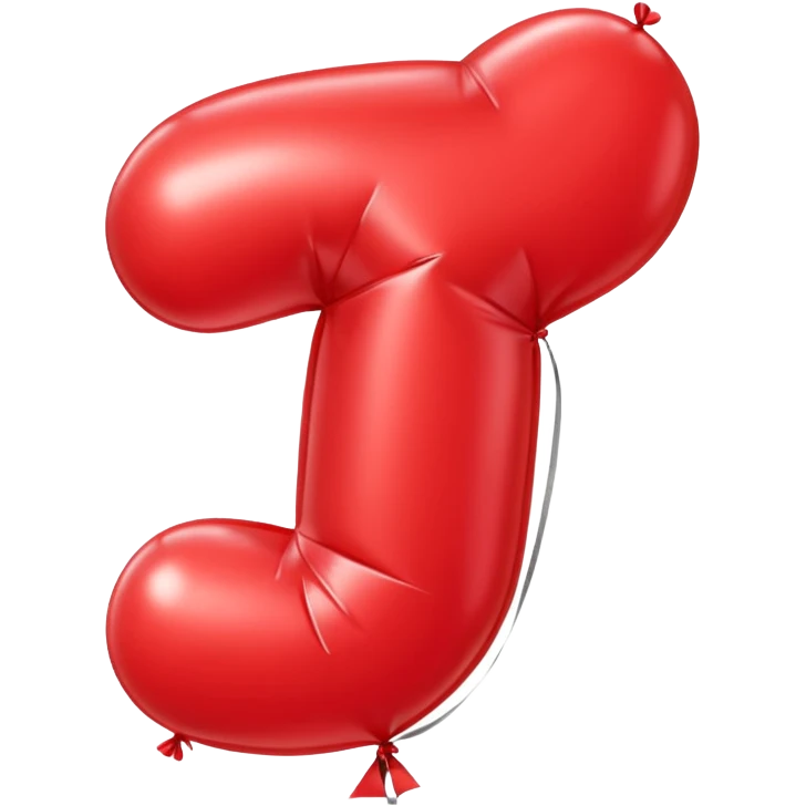 low detailed balloon shaped a letter T emoji