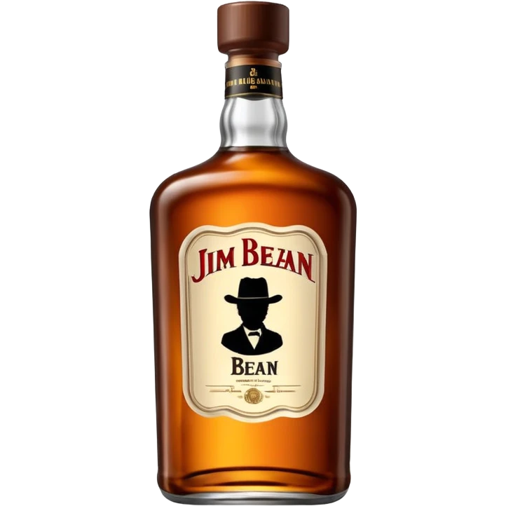 single whiskey bottle, Jim Beam silhouette, no branding emoji