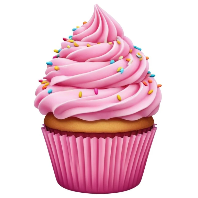 Cupcake with pink icing emoji