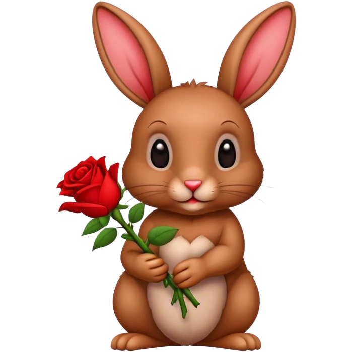 Ein Hase mit einer Rose emoji