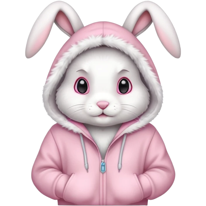 Bunny wearing hoodie emoji