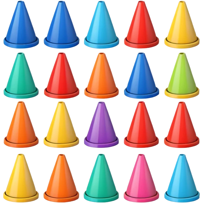 colorful Cone markers
 emoji