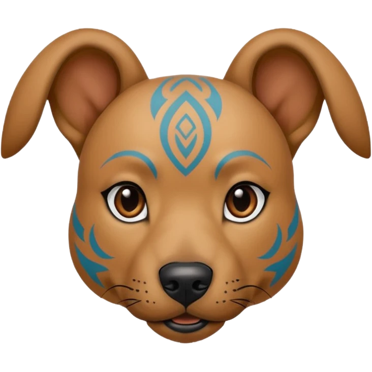 dog with face tribal tattoo emoji