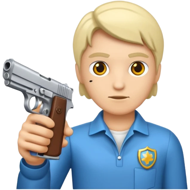Un persona Blanco una gora de lado y una pistola emoji