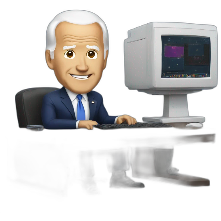 Joe Biden with a gaming pc emoji