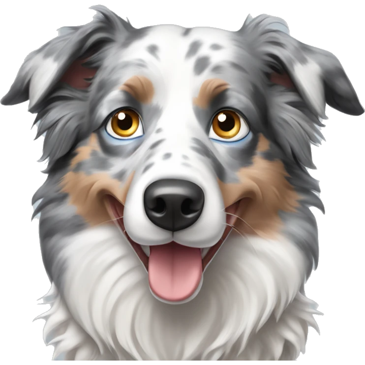 Blue eyed grey merle border collie dog emoji