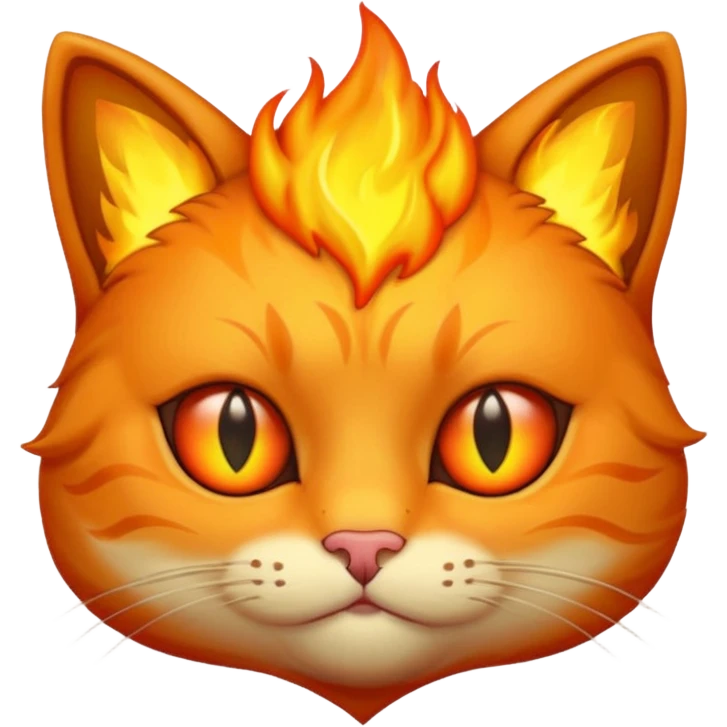 heart eyes cat on fire emoji