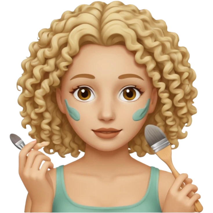 clay mask woman blond curly emoji