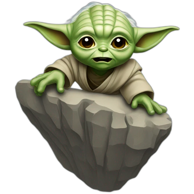Yoda falling off a cliff emoji