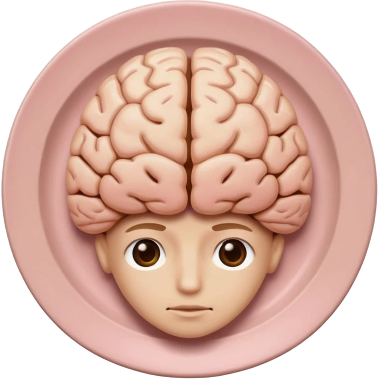 Brain on a plate next to head  emoji