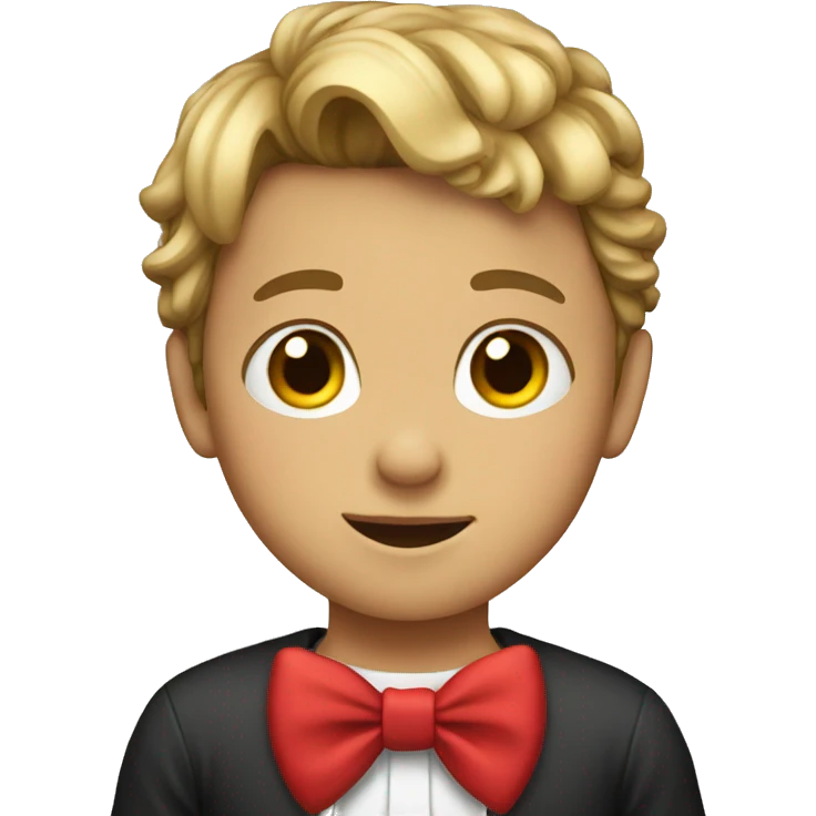 Kid wearing bow emoji