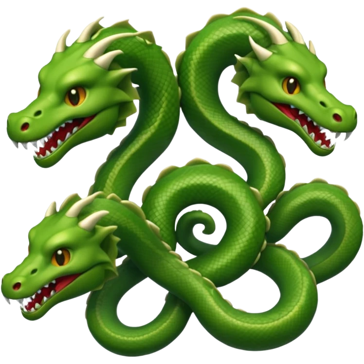 Create a single emoji of a Hydra in full body, shown at a slight side angle in a natural, characteristic pose. stylized like an emoji, but clearly recognizable.  emoji