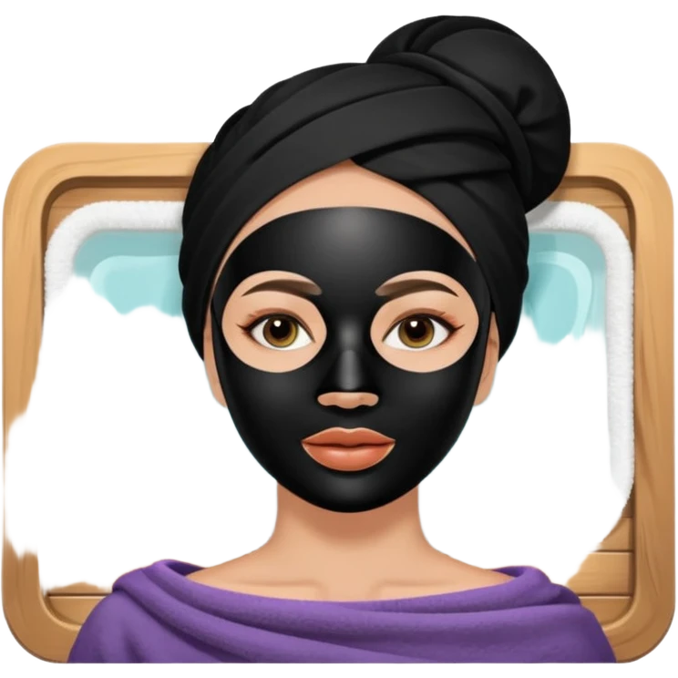 Lady  black face mask spa beauty full face relaxing emoji
