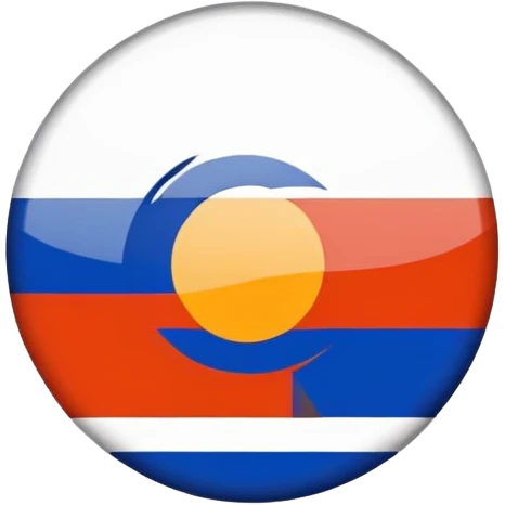 Armenia flag emoji, circular badge, red, blue, and orange stripes emoji