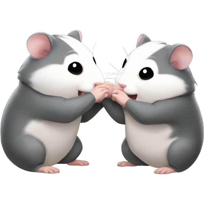 two hamster wrestling emoji