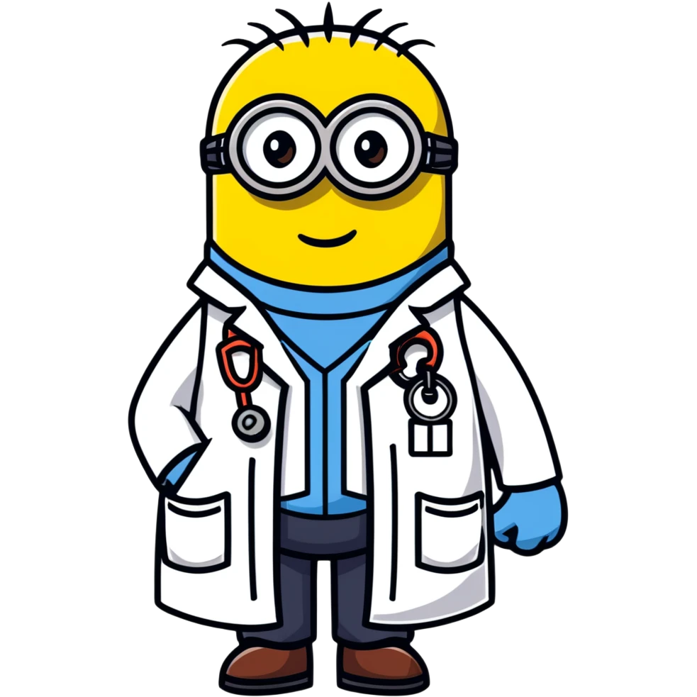 minion character in doctor outfit emoji