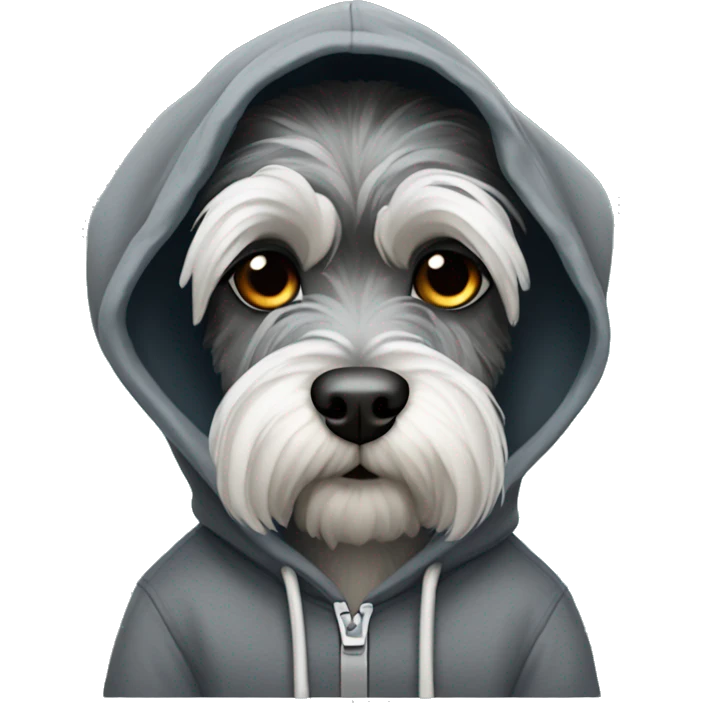 schnauzer wearing a hoodie emoji