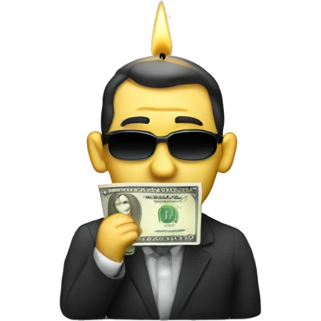 a money trader stalker candle that want make money using every binocular  emoji